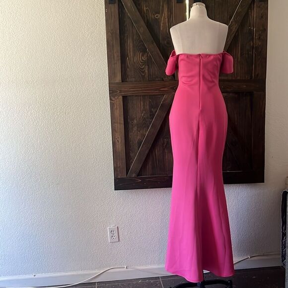 New Elegant Front Slit Off Shoulders Formal Party Long Mermaid Dress - Picture 7 of 16